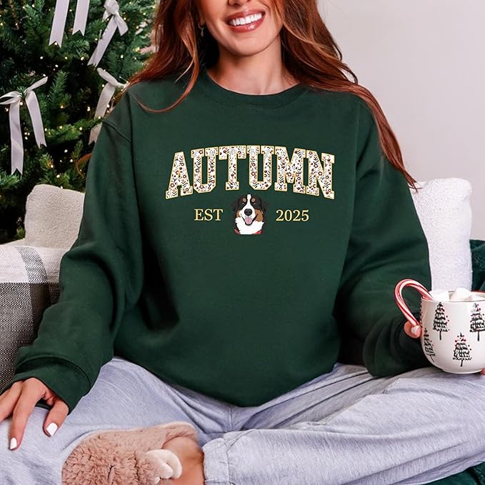 Custom Pet Sweatshirts with Photo and Name, Personalized Dog Sweatshirt, Gifts for Dog Mom, Dad