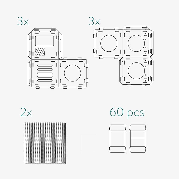 Navaris Modular Cardboard Cat House - DIY Corrugated Cardboard Configurable Play Tower Condo for Small Cats, Kittens, Rabbits - 3 Cubes