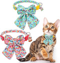 SCENEREAL Birthday Cat Collar with Bell & Stylish Bowtie, Breakaway Cat Collars Accessories for Boy Girl Small Cats, Holiday Kitten Gifts Costumes for Female Male Pets Puppy