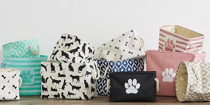Bone Dry Pet Storage Collection Collapsible Bin, Rose, Medium Round
