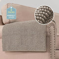 H.VERSAILTEX Plush Chenille Couch Armrest Cover 2 Packs Thick and Soft Sofa Covers Furniture Protector Cover for Pets (27.5" x 27.5", Taupe)