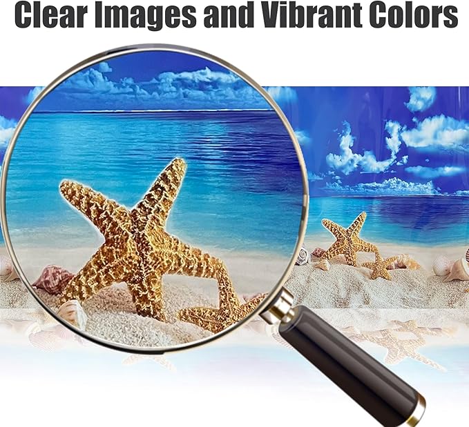 Fish Aquarium Background Poster Beach Fish Backdrop for Aquarium 10 20 Gallon Tank Wallpaper Fish Tank Background Double Sides Fish Tank Stickers