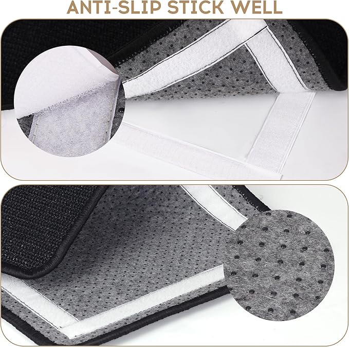 Black Cat Scratching Mat Sisal, 2 Packs Sisal Fabric Large Cat Scratching Pad for Indoor Cats with Adhesive Hook Loop Tape, Wall Scratchers for Indoor Cats 23.6" x 15.7"