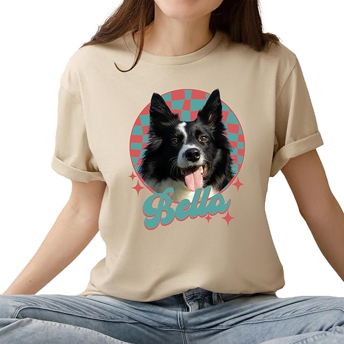 Custom Dog Mom Shirt for Women Pet Ears Sweatshirt with Name Unique Puppy Line Art Cute Dad Hoodie for DogDad Owner Lover
