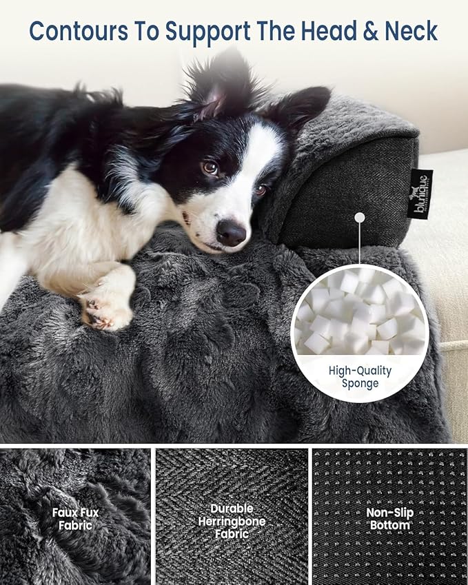 Calming Dog Beds, Extra Large Fluffy Plush Dog Mat for Furniture Protector with Removable Washable Cover for Large Medium Small Dogs and Cats,53 x 39 inch