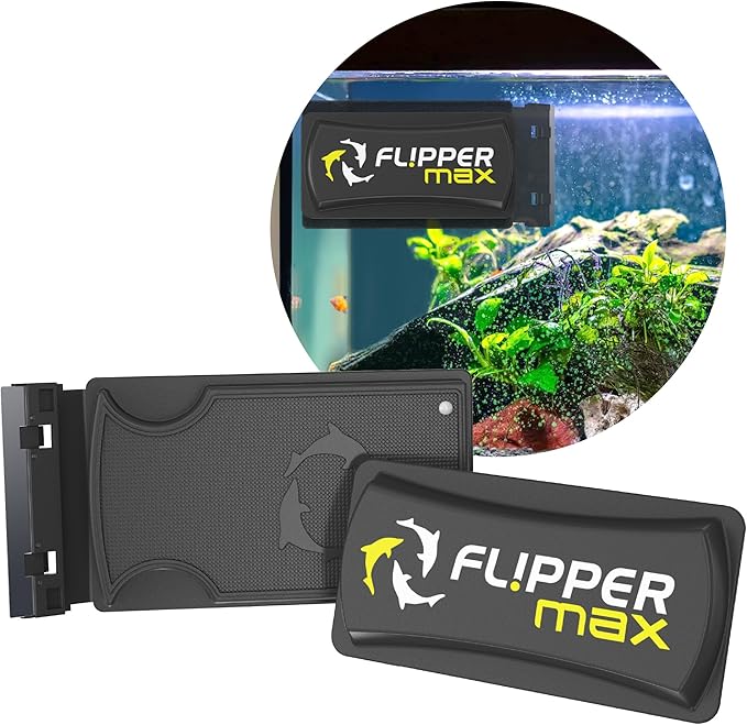 FLIPPER Max Magnetic Aquarium Glass Cleaner – 2-in-1 Scrubber and Scraper, Hands-Free Fish Tank Cleaner for Algae Removal, Safe for Glass and Acrylic Tanks up to 3/4" (19mm), Freshwater & Saltwater