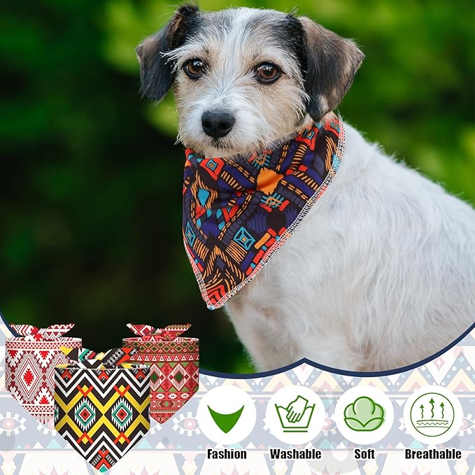 Amylove 120 Pcs St. Patrick's Day Dog Bandanas Bulk Holiday Triangle Dog Pack Puppy Kerchief Bandana Adjustable Spring Pet Scarf for Pet Cat Costume Accessories Decor(Geometry)