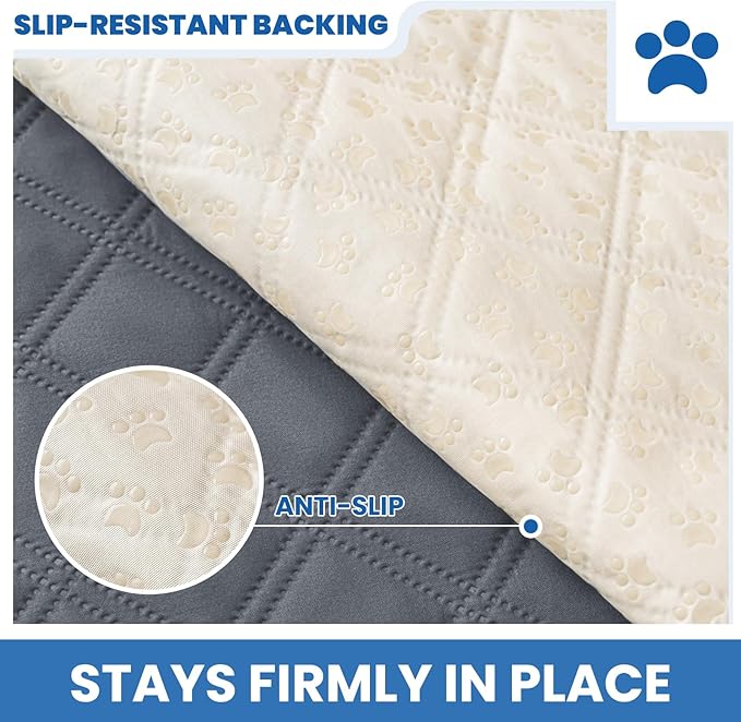Waterproof Dog Bed Cover, Non-Slip Dog Blanket for Couch, Couch Covers for Dogs Washable, Pet Blanket for Furniture, Pet Bed Mat for Sofa, Car, Pet Supplies (82x120 Inch, Dark Grey)