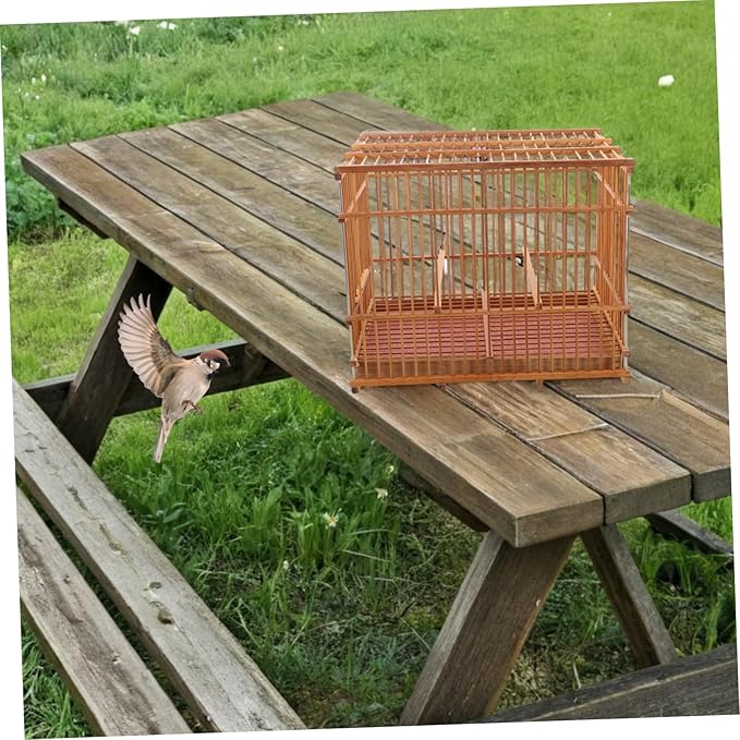 Lightweight Bird Cage Portable Woven Bird Carrier for Small Birds Stylish Outdoor Travel Accessory for Budgies Parakeets and More Durable Design for Everyday Use