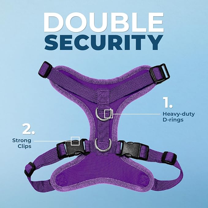 Voyager Step-in Pet Harness - All Weather Mesh, Adjustable Step in Harness for Cats and Dogs by Best Pet Supplies - Purple, S
