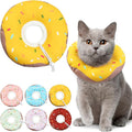 Cat Cone Collar Soft, Waterproof Cat Recovery Collars Spay Cones to Stop Licking Cute Donut E Collar After Surgery Anti-Lick Wound Healing Safety Elizabethan Collar for Kittens (Donut Yellow, Small)