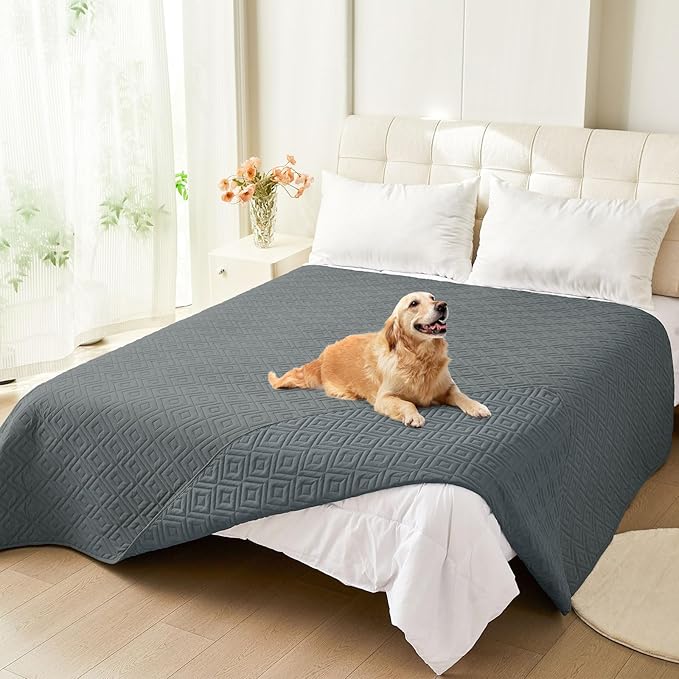 hyha Waterproof Dog Blanket, Soft Dog Bed Cover Pet Blankets, Waterproof Sofa Couch Cover for Dogs Washable, Reversible Pet Couch Covers for Sofa Furniture (52x82 Inch, Dark Grey/Dark Grey)