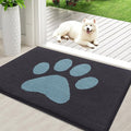 Buganda Dog Door Mat for Muddy Paws, Absorbent Dirt Trapper Non Slip Indoor Doormats, Washable Low-Profile Mat for Mud Dogs, Entryway Carpet for Inside Floor (36x24 Inches, Dark Grey and Blue)