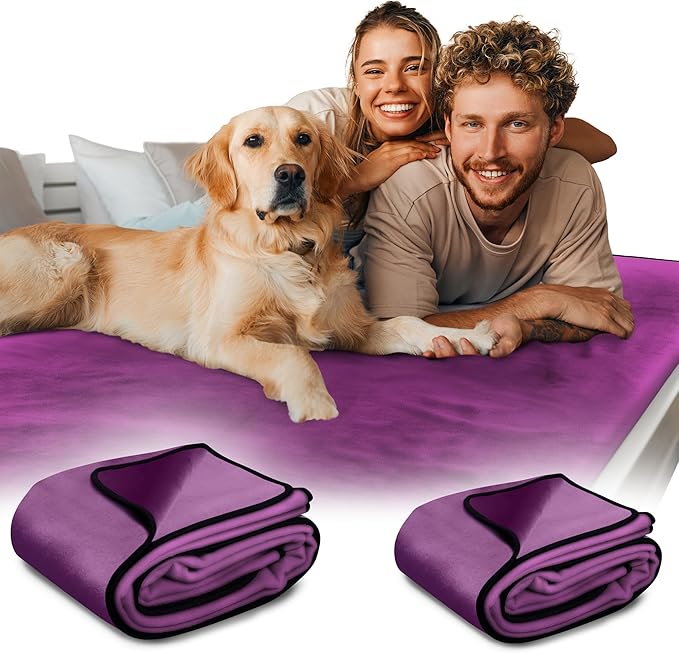 Paw Buddies Waterproof Blanket 80"x90" – Reversible Microfleece Throw for Couples, Pets & Family – Leakproof, Machine Washable Bed & Sofa Protector for Home or Travel
