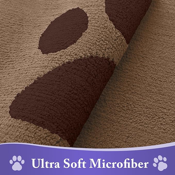 Buganda Dog Door Mat for Muddy Paws, Absorbent Dirt Trapper Non Slip Indoor Doormats, Washable Low-Profile Mat for Mud Dogs, Entryway Carpet for Inside Floor (48x30 Inches, Beige)