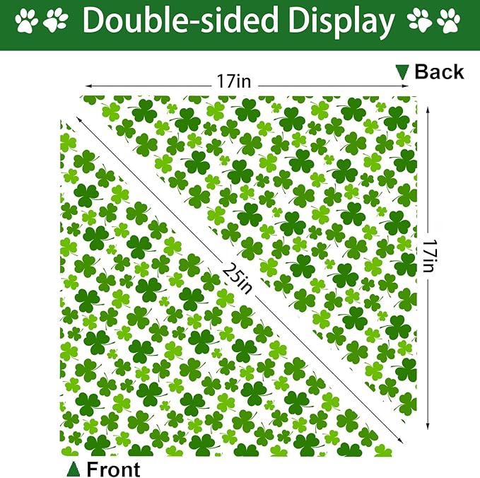 St. Patrick's Day Dog Bandana, 2 Pack Adjustable Holiday Party Pets Saint Patrick Day Bandana Lucky Triangle Bibs Cat Scarf Set