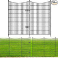 10 Panels Decorative Garden Fence with Gate, 48 in(H) X 26.25 ft(L) No Dig Dog Fence Animal Barrier Outdoor for Yard, Rustproof Metal Garden Edging and Borders, Temporary Fencing Stakes