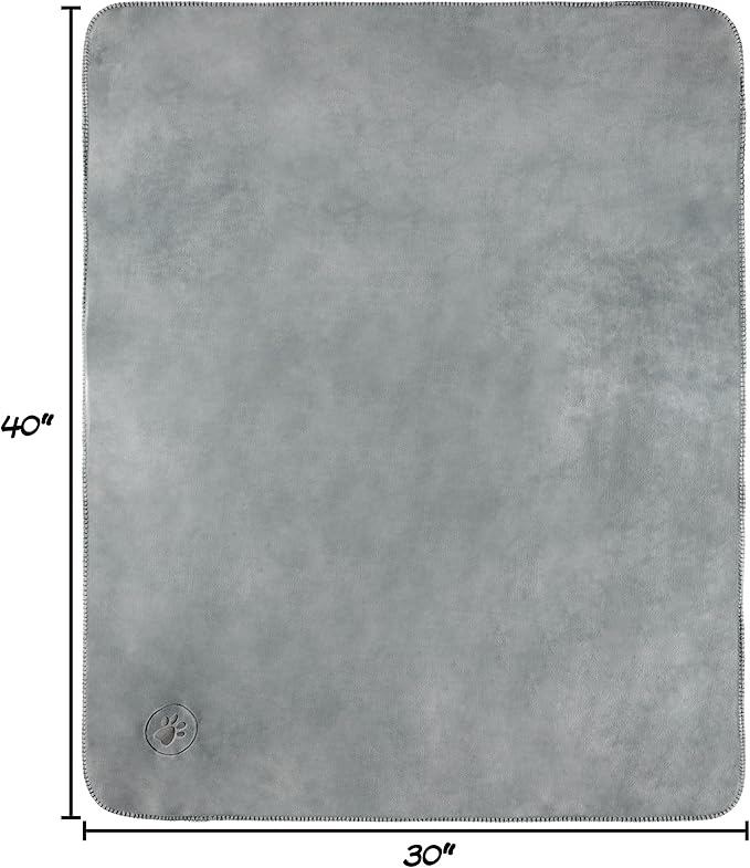 Waterproof Pet Blanket - 30x40-Inch Reversible Sherpa Fleece Throw Protects Couches, Cars, and Beds from Spills, Stains, and Fur by PETMAKER (Gray)
