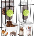 Kenond Hanging Automatic Pet Food Water Dispenser, 35oz Rabbit Feeder Guinea Pig Water Bottle Food Feeder for Ferret Guinea Pig Rabbit(White)