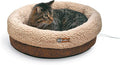 K&H Pet Products Heated Cat Bed Indoor, Thermo-Snuggle Cup Bomber Soft Heated Pet Bed for Large Indoor Cats and Small Dogs, Machine Washable, Waterproof Heated Pad, Safety Listed - 18x14in Chocolate