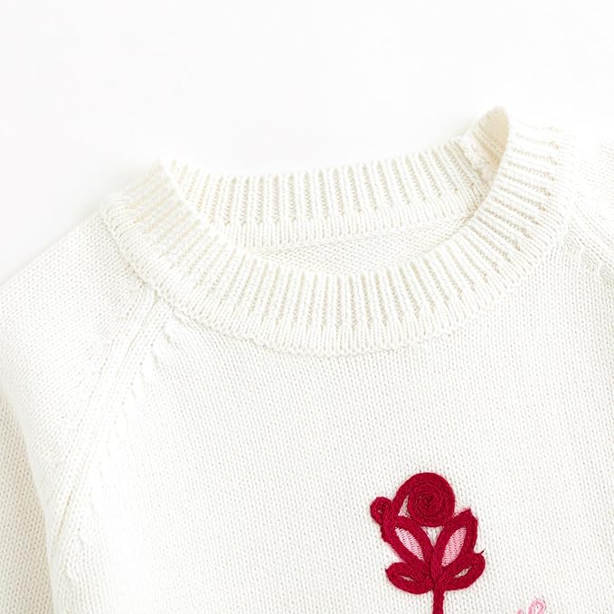 Simplee kids Baby Girl Knit Sweater with Bear in The Pocket Toddler Pullover Sweater Cute Fall Winter Clothes