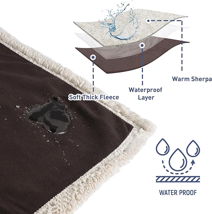 Kritter Planet Waterproof Dog Blanket, Reversible Water Proof Pet Blanket for Couch, Bed & Car, Washable Couch Covers for Medium Dogs - Protects Furniture from Fur, Dirt, and Accidents