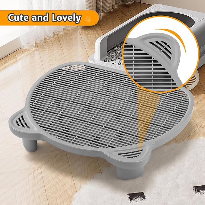 Litter Catching Step for Cat Litter Box, Litter Trap Stool for Automatic Litter Box Self Cleaning, Litter Collection Stairs, Litter Catcher Ramp for Old Geriatric Senior Cat or Kitten
