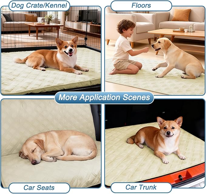 hyha Waterproof Dog Blanket, Reversible Pet Bed Blanket, Soft Sofa Couch Cover for Dogs Washable, Waterproof Pet Couch Covers for Sofa Puppy Cats Furniture Protector(68"x82", Beige/Beige)
