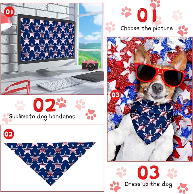 Kacctyen 100 Pieces Dog Bandanas Bulk Plain Blank Heat Transfer Triangle Dog Bibs Washable Adjustable DIY Bandanas Puppy Cat Pets(25.6 x 17.7 x 17.7 Inch)