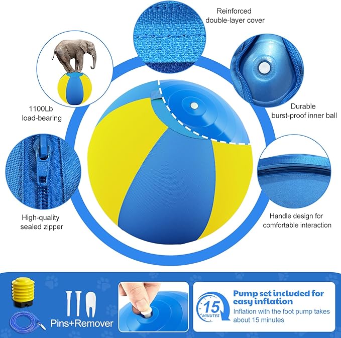 Happypaw 18'' Herding Ball for Dogs – Enhanced Chew Resistance & Heavy-Duty Material,Durable Dog Toy Agility Equipment for Australian Shepherds, Cattle, Border Collies, and Small/Medieum Breed