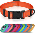 Joytale Large Dog Collar, Reflective and Adjustable Nylon Pet Collar with Quick-Release Buckle for Extra Large Dogs, Orange, XL