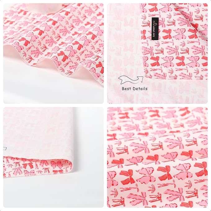 ARING PET Valentine's Day Dog Bandana, Cute Pink Bow Pet Bandanas Scarf Triangle Bibs Handkerchief for Puppy Small Medium Large Boy Girl Dogs-S