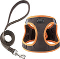 Dog Harness with Leash Set, No Pull Adjustable Reflective Step-in Puppy Pet Vest Harnesses for Small Medium Large Dogs and Cats,Brown XL