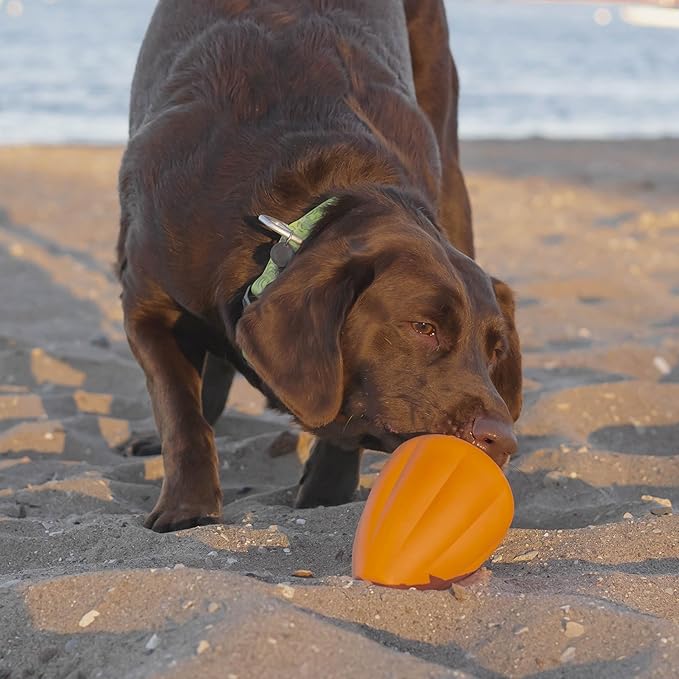 Chew King by Mammoth Premium Treat Dispensing Dog Toy, Durable Natural Rubber Chew Toy with Bacon Flavor, Safety Air Vent, Interactive Enrichment Toy for Aggressive Chewers, XL - Orange