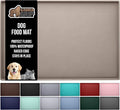 GORILLA GRIP 100% Waterproof Raised Edge BPA Free Silicone Pet Feeding Mat, Dog Cat Food Mats Contain Spills Protects Floors, Placemats for Cats and Dogs Water Bowl, Pets Accessories 23x15 Beige