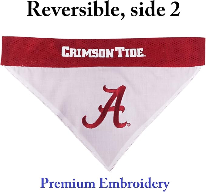 Pets First Collegiate Pet Accessories, Reversible Bandana, Alabama Crimson Tide, Large/X-Large
