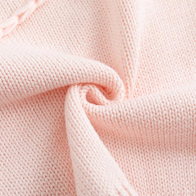 Simplee kids Baby Girl Knit Sweater with Bear in The Pocket Toddler Pullover Sweater Cute Fall Winter Clothes