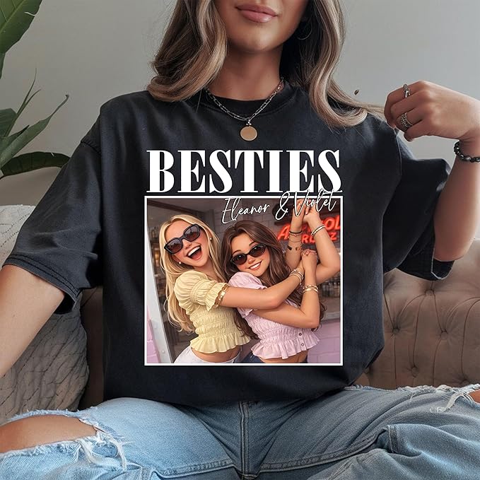 Custom Bootleg Rap Tee, Personalized Girlfriend Vintage Graphic T-Shirt, Photo Shirt, Valentine Birthday Gifts
