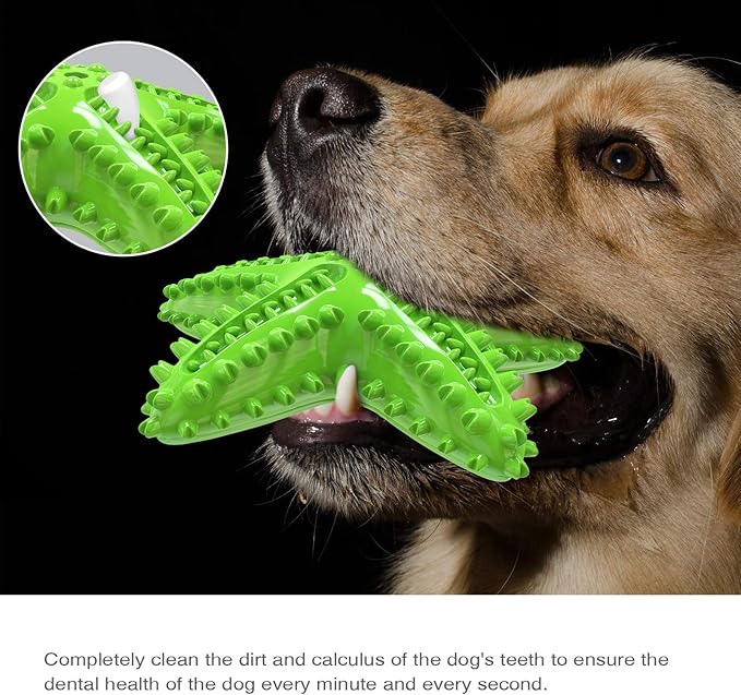 Carllg Dog Toys for Aggressive Chewers, Puppy Teething Chew Toys, Durable Indestructible Squeaky Interactive Puzzle Starfish Toys for Small Medium Large Breed