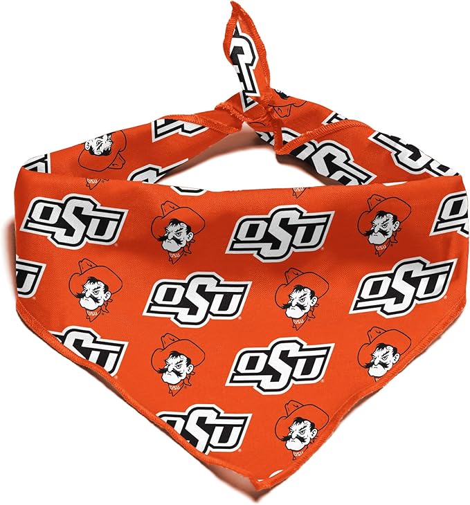Oklahoma State Cowboys Officially Licensed Bandana for Dogs and Cats | Fits Pets Great Gift Idea | Easy-to-Tie (Large, 28")