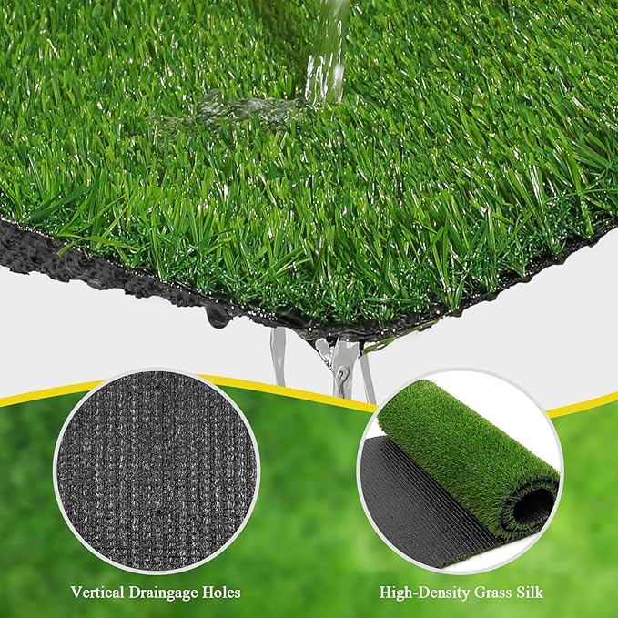 Bsmathom Artificial Grass Rug - Indoor/Outdoor, Fake Grass Turf for Patio, Balcony & Garden - 2x6Ft