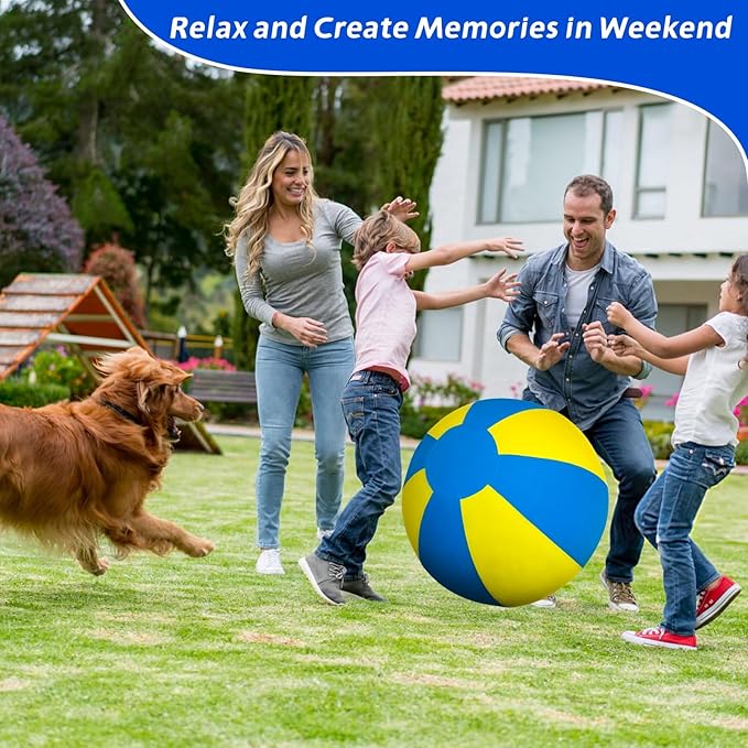 Herding Ball for Dogs, Dual Layered Set for Australian Shepherd, Cattle, Collie, Agility Equipment-Free Training Book (Blue & Yellow, Large-25 Herding Ball Set)