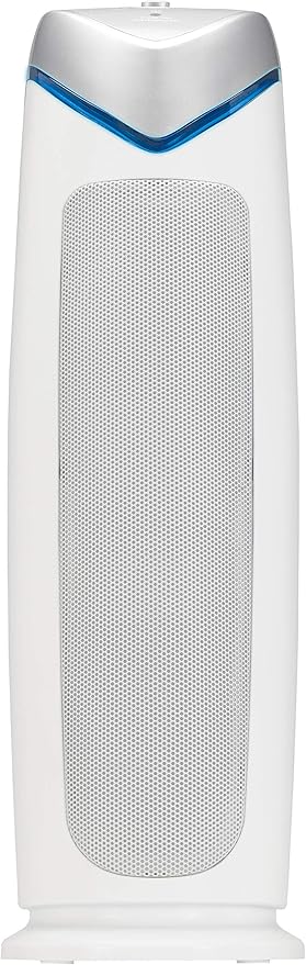 GermGuardian Air Purifier for Home with HEPA Pure Filter, for Wildfire Smoke, Pet Dander, Pollen, Odors, Large Rooms - 743 Sq. Ft., Removes 99.97% Pollutants, UV-C Light, 22", AC4825W, White