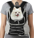 Dog Carrier Backpack for Small Dogs｜Pet Travel Shoulders Bag - Puppy Holder for Chest-Front Dog Baby Carring Ventilated for Hiking & Camping, Black Grey, L