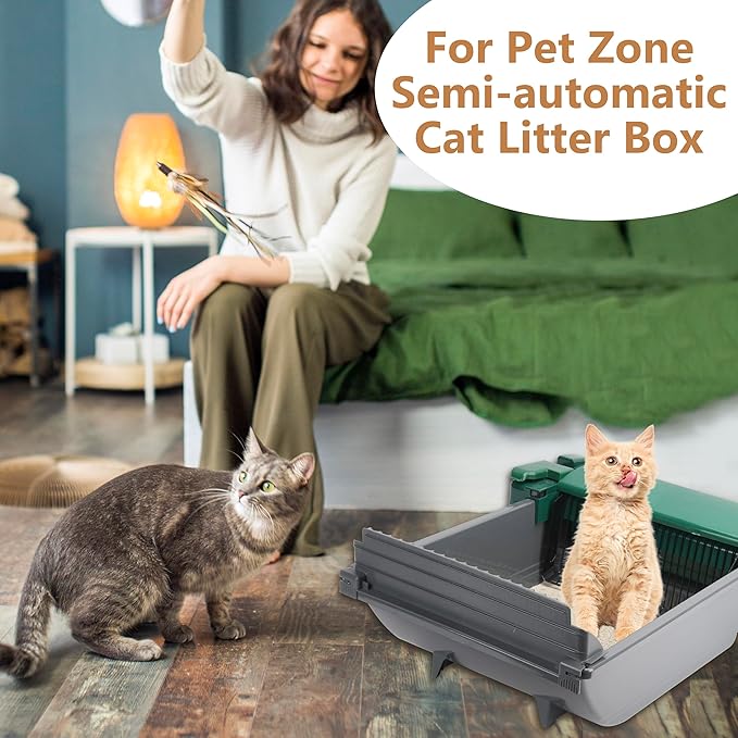 30Pcs Disposable Waste Receptacles Compatible with Pet Zone Semi-Automatic Cat Litter Box, Disposable Cat Litter Receptacles, Cornstarch Material, Kitty Litter Tray (Machine NOT Included)