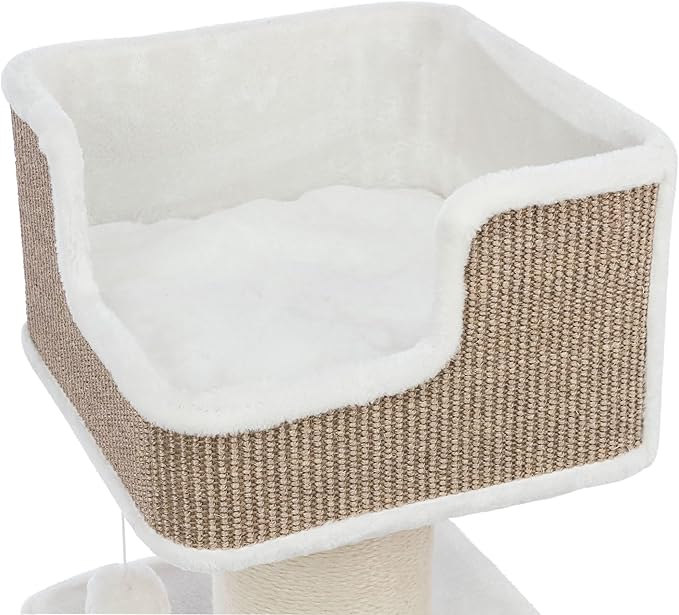 Trixie Ava Cat Tree – Cat Tower with Condo & Thick Scratching Post, Includes Removable Cushions – Indoor Cat Furniture for Scratching & Climbing – Brown, 16.5" x 16.5" x 33.9"