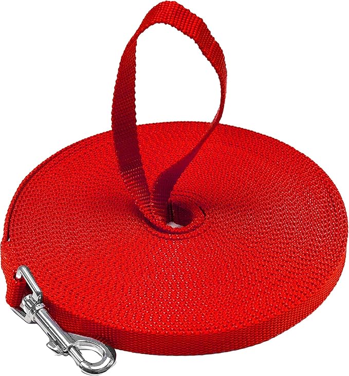Long Dog Puppy Obedience Recall Training Agility Lead, Leash GREEN, BLACK, RED, BLUE, or ORANGE - by, Pet Supply City, LLC (20 feet)