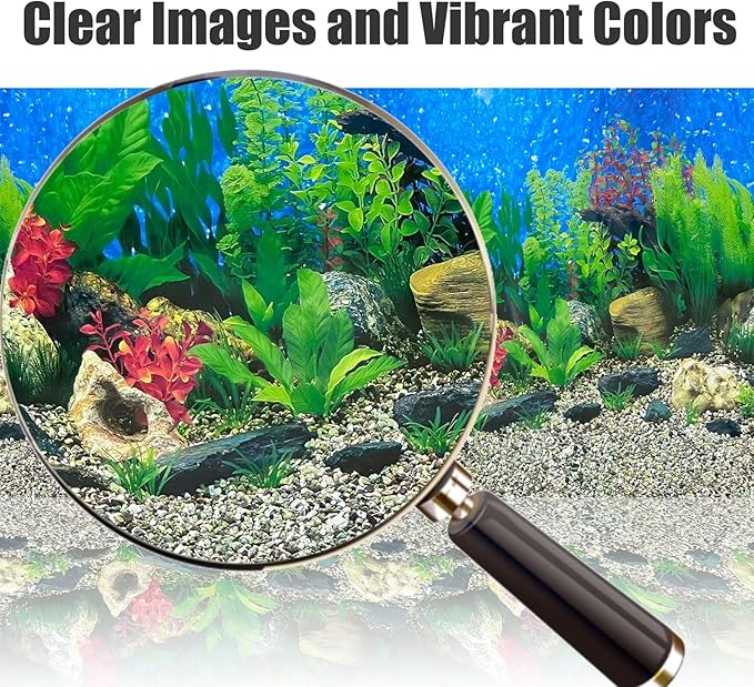 Aquatic Plant Aquarium Background Sticker Coral HD Fish Backgrounds for Aquariums Gravel Stone Fish Tank Wallpaper Decorations 2 Sided 12"x 25"