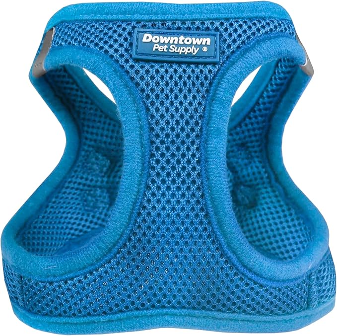 Downtown Pet Supply Step in Dog Harness for Teacup Dogs & Cats No Pull, XX-Small, Cobalt - Adjustable Harness with Padded Mesh Fabric and Reflective Trim - Buckle Strap Harness for Dogs