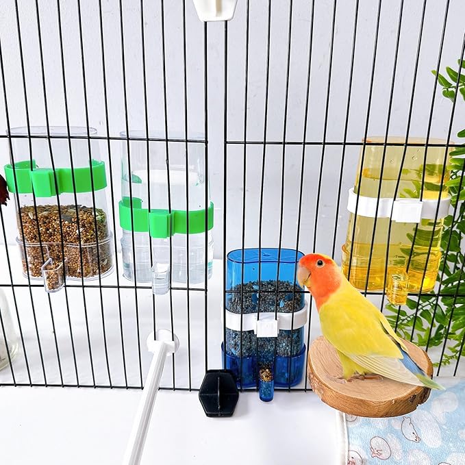 Hamiledyi Parakeet Water Dispenser 4pcs Automatic Bird Water Dispenser Transparent Container Cage Accessories Automatic Feeding for Finch Lovebird Canary Small Birds